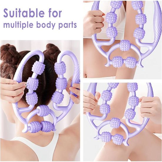 Rouleau De Massage Musculaire 360° – Anti-cellulite, Pour Jambes, Bras, Dos, Réglable