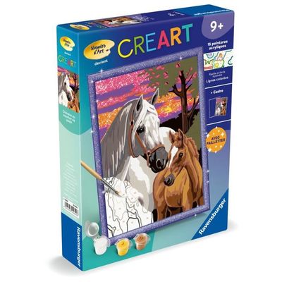 Ravensburger – CreArt Kids 18x24cm – Numéro d'art – Duo Chevaux – Kit de Peinture par numéros – Dès 7 Ans – 12023035