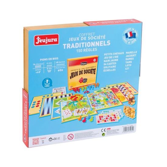 Jeu De L'oie - Coffret En Bois - Pions En Bois - Règle Du Jeu