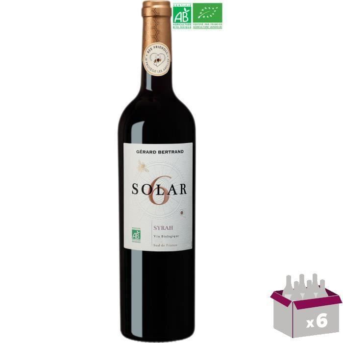 Gérard Bertrand Solar6 Syrah IGP Cévennes - Vin rouge du Languedoc-Roussillon - Bio x6