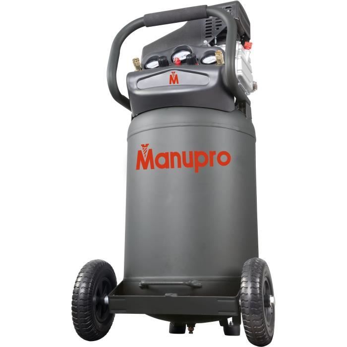 Compresseur d'air vertical MANUPRO - 80 L - 1800W - 2,5 CV - 10 bar - A entraînement direct - Lubrifié