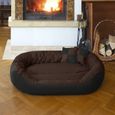 BedDog 4en1 lit pour chien SUNNY, coussin, panier pour chien [XL env. 85x70cm, MOCCA (noir/brun)]-0
