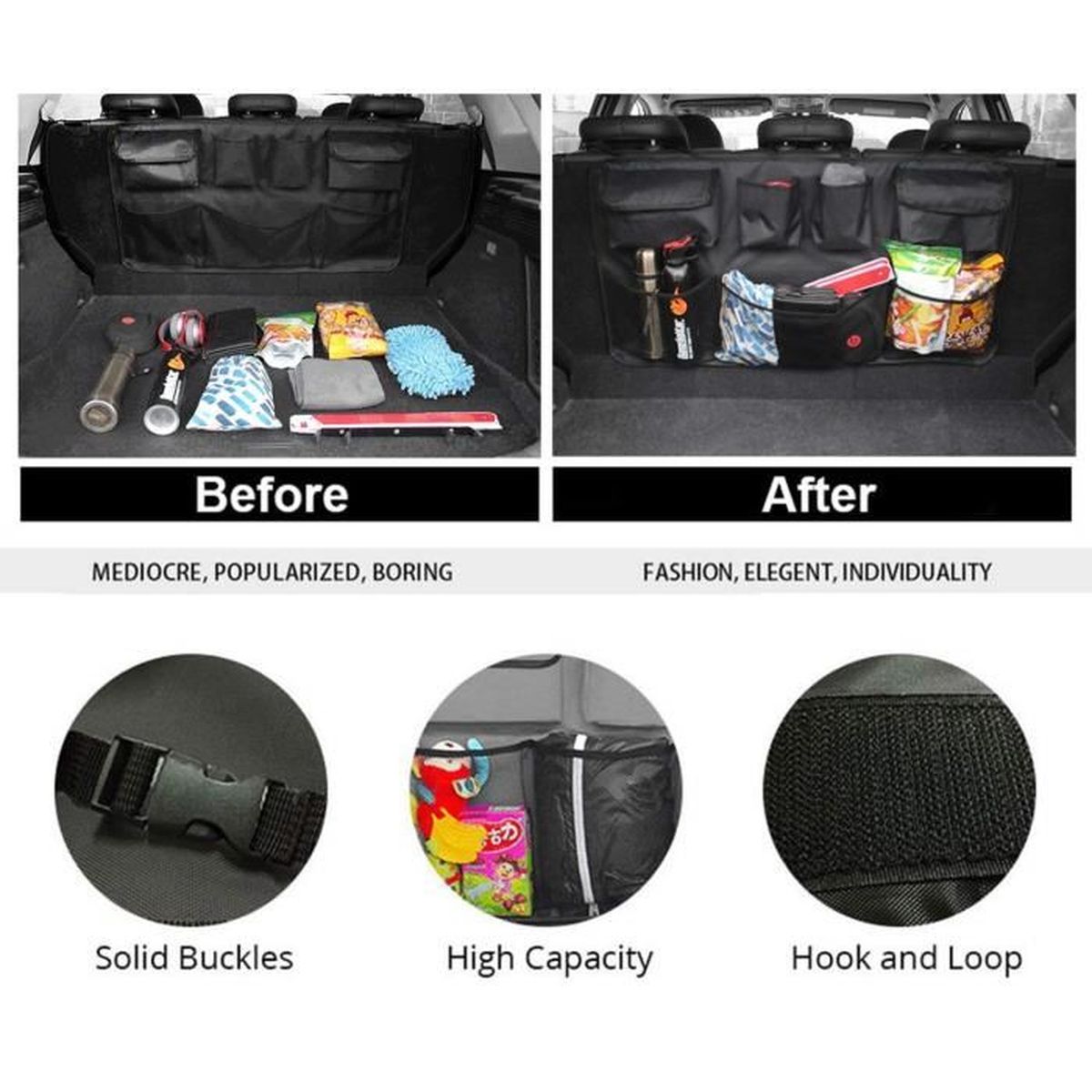 Zeronine Filet Rangement Élastique Coffre Voiture Bagages Suv Etc. 60x110 - Auto