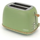 Grille Pain Caprizze Kaito avec Double Fente Extra Large 6 Niveaux de Grill Design Vintage avec Effet Bois Vert Mat