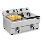 Friteuse Électrique Double Professionnelle Royal Catering RCEF 10DB - 2 x 10 L - Robinets de Vidange