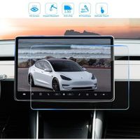 Décoration Véhicule,Pour Tesla modèle 3 Y 15 pouces contrôle central voiture Navigation écran tactile protecteur verre trempé anti