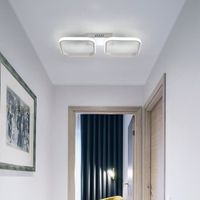 DELAVEEK Plafonnier LED Moderne, Lampe De Plafond 2 Carrés Blancs Pour Cuisine, Chambre, Couloir, 30W Diamètre 50 Cm