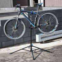 ECD Germany Support de Réparation de Vélo, en Acier, Orientable 360°, Réglable en Hauteur 105-185 cm, Capacité de Charge 50 kg