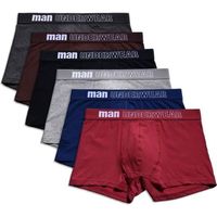 6pcs  lot  coton boxer sous-vêtements pour hommes hommes sous-vêtements en