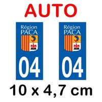 Autocollant plaque immatriculation voiture dpt 04 Alpes de Haute Provence
