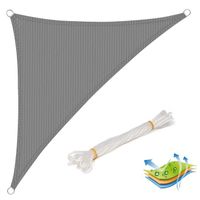 Voile d'ombrage triangulaire en HDPE - WOLTU - 4.2x4.2x6m - Gris - Protection UV