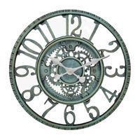Horloge Murale-30CM-Vintage gearwheel- Mouvement étanche - Vert