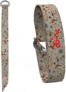 MONTRE BAGUE TRA-Fabric Fleur Montre-Bracelet À Led Pour Femmes Avec Bracelet En Tissu À Motifs Floraux - Fabriqué En Italie[N1294]