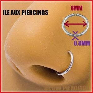 Piercing Nez Anneau Micro Fin Acier Septum 0 8x8mm Achat