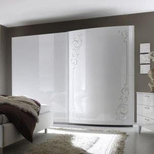Armoire Blanc Laque Design Arabesque L 280 X P 58 X H 210 Cm