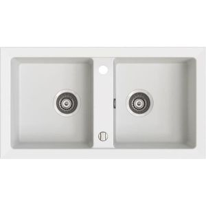 Evier Granit Blanc Aquasanita Magna 2 Bacs Achat Vente Evier De Cuisine Evier Granit Blanc Aquasani Cdiscount