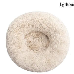 NICHE Panier de lit en peluche pour chien et chat, niche confortable et longue, pour calmer les chiens et Light Brown XL 80cm -CLAT15724