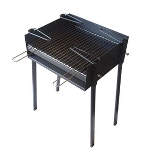 BARBECUE Barbecue au charbon de bois sur pieds avec grille en acier - Longueur 40 x Profondeur 40 x Hauteur 73 cm-JUANIO
