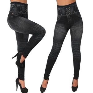 LEGGING PANTALON,Legging jean Imitation sans couture pour 