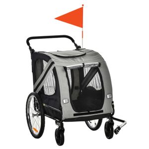 Remorque Vélo pour Chien Capacité 20 kg 143 x 67 x 96 cm Bleu Gris Noir  [pro.tec]