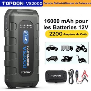 STATION DE DEMARRAGE TOPDON Booster Batterie VS2000 12V 2000A Démarreur