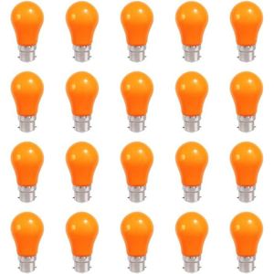 AMPOULE - LED Lot de 20 ampoules LED B22 orange, lampe en forme 