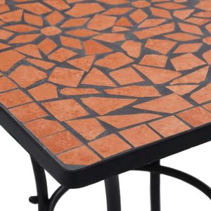 TABLE DE JARDIN  YIN(46705)Table de bistro mosaïque Terre cuite 60 cm  Céramique