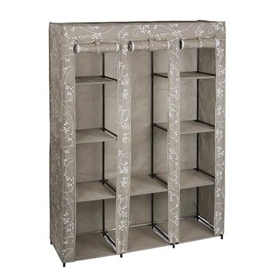 Armoire Dressing Motif Feuillage Casame Taupe Achat Vente