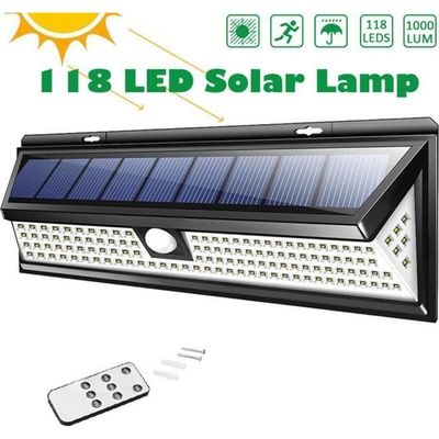 Lot De 2 Lampes Solaires Extérieur Avec Détecteur De Mouvement - 60 LED, 3 Couleurs, Télécommande, étanche IP64