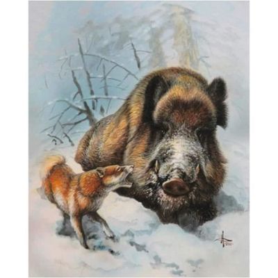 Kit Canevas Point De Croix Ferme De Campagne - 40x50 Cm - Toile Imprimée 11CT, Fils Inclus - Débutants Et Experts