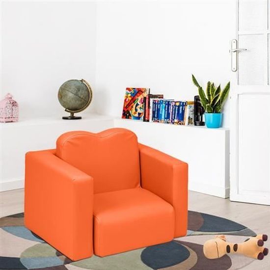 2in1 Fauteuil Table et Chaise multifonctionnelles pour Enfant Orange