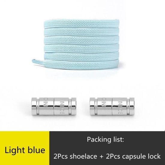 Lacets Élastiques Sans Nœud 8mm - Système Fermeture Rapide Avec Boucles Métalliques - Longueur 140cm, Universels