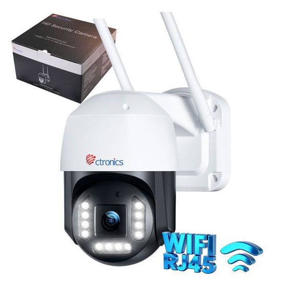 Caméra De Surveillance Extérieure 4K Ctronics - Zoom Optique 5X, Vision Nocturne Couleur 50m, Suivi Auto, Lumière Et Sirène - WiFi 5G/2,4G