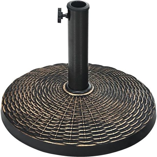 Base De Parasol Mobile 3 En 1 - Remplissable D'eau/sable, Avec Roulettes Et Plateau, Pour Parasols 38/48 Mm