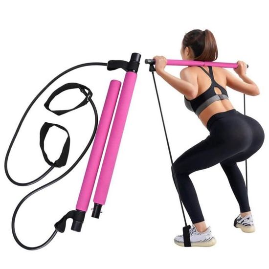 Kit Barre De Pilates Portable – Avec Bande élastique Et Poignées – Pour Fitness, Yoga à La Maison