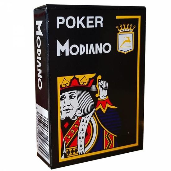 Modiano "CRISTALLO" - Jeu de 55 cartes 100% plastique - format poker - 4 index jumbo Noir