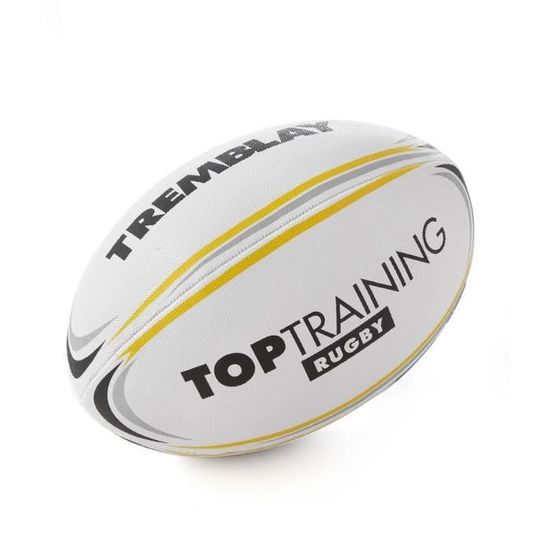 Ballon d'entraînement Tremblay top training rugby - Blanc/jaune - Adulte - Homme