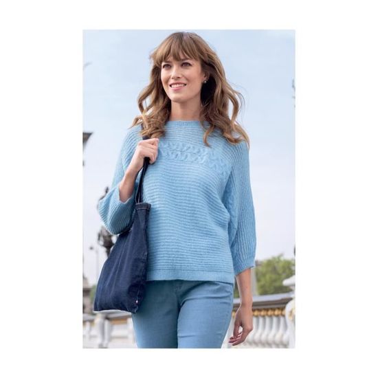 Pull B. SOLFIN. Pull mohair TALLOIRES Bleu pastel Cdiscount Pret a Porter