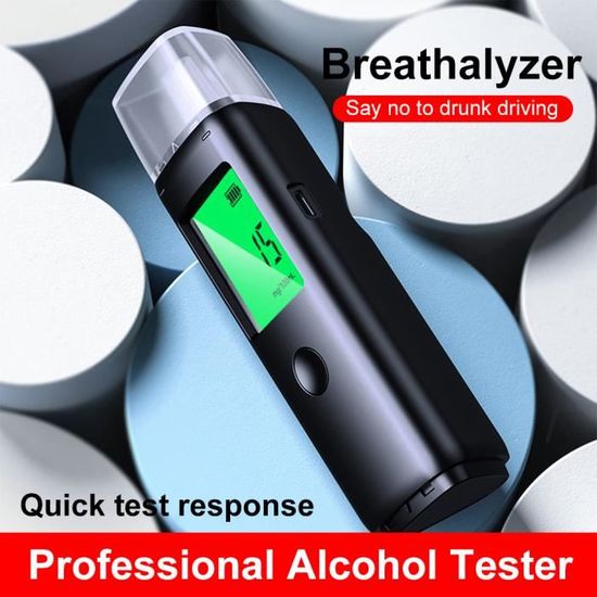 Éthylotest Électronique Petyoung - Alcootest De Haute Précision Avec Écran LCD Numérique, 15 Embouts Buccaux Inclus, Idéal Pour Usage Domestique Et Professionnel (Noir)