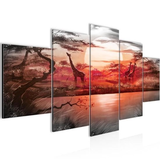 Toile Grand Format 'Afrique' Prête à Accrocher - 145 Cm De Large - Impression Numérique Sur Toile - Visario