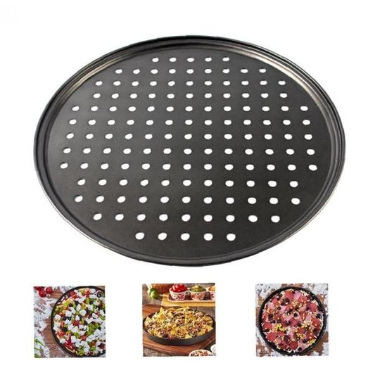 Plaque à Pizza En Tôle Bleuie Avec Bords évasés