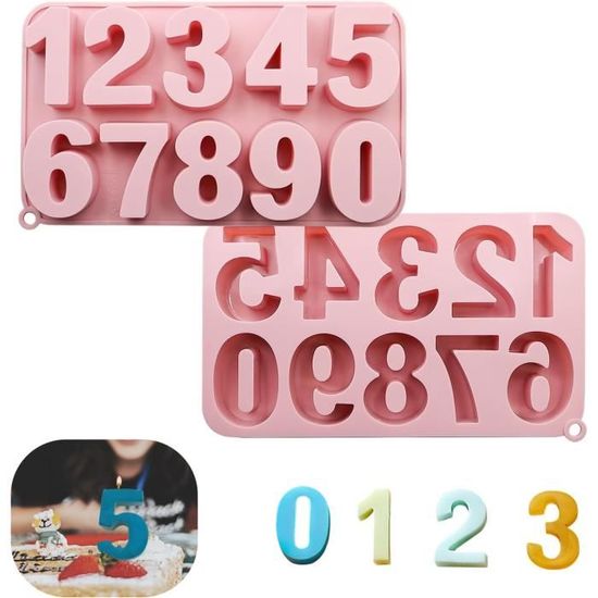 Moules En Silicone Chiffres Et Lettres - Pour Bougies, Chocolat, Résine - Lot De 2 - Qualité Alimentaire