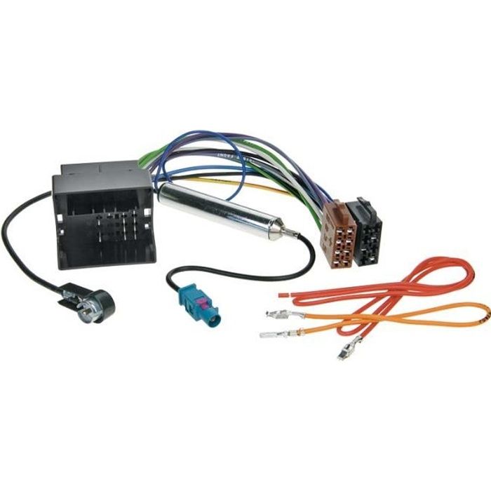 Faisceau autoradio ISO Audi / Seat / Skoda / VW avec amplificateur d'antenne phantom