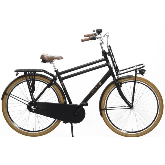 AMIGO Vélo de transport hommes Go Next 28 pouces 54 cm Homme 3SP Frein à rétropédalage Noir mat