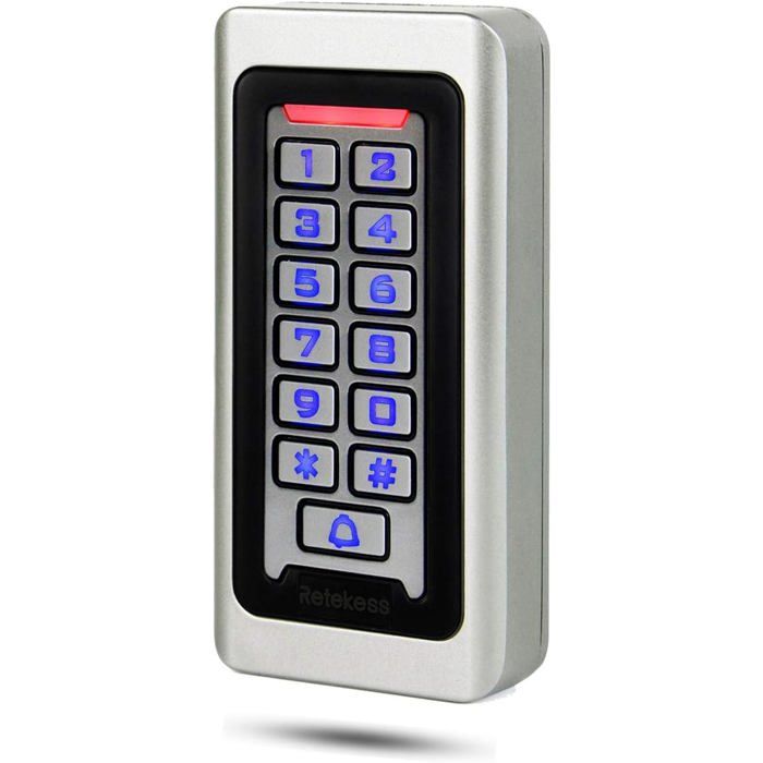RETEKESS Digicode Clavier Code IP68 Étanche Contrôle d'accès Bouton PIN RFID Carte de 125KHz Clavier Rétro-éclairé pour Maison