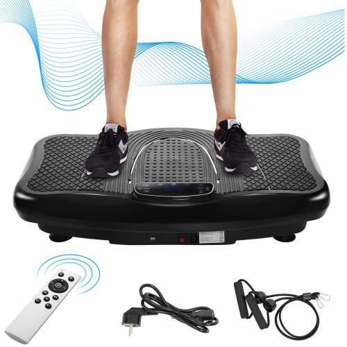 Plateforme vibrante oscillante -4 programmes -LCD -Haut-parleurs Bluetooth,Pour Fitness Appareil d'Entraînement--NOIR