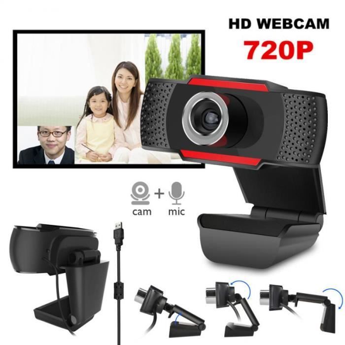 PC Full HD 720P Webcam caméra Web Cam avec Microphone intégré pour ordinateur de bureau pour Windows 7 8 10 Vista appel vidéo USB