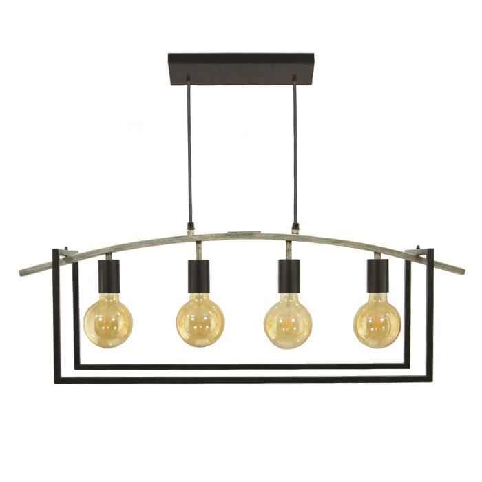 C-Création - Suspension rectangulaire cadre métal WITTEN - Noir