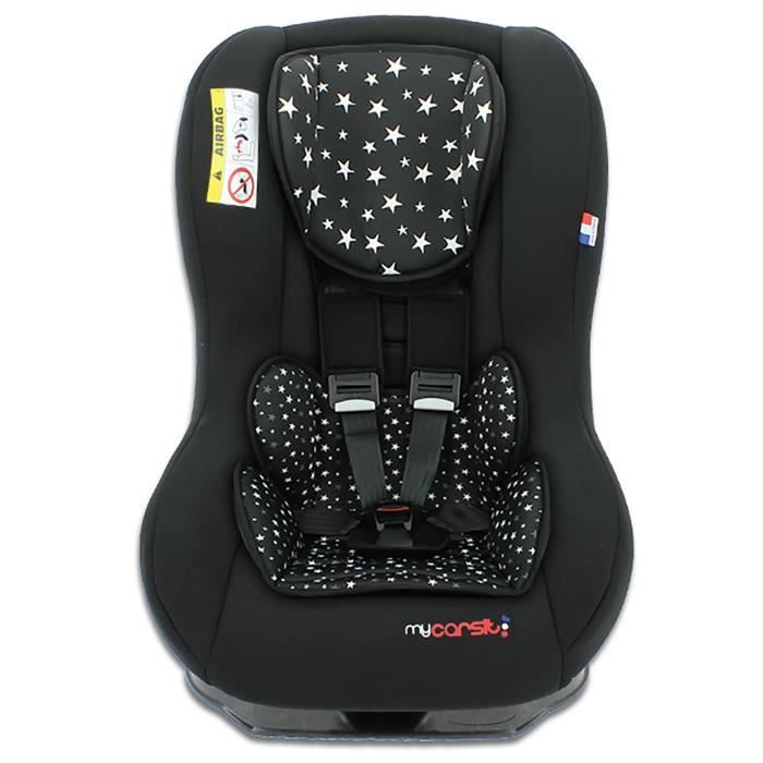 Siège auto DRIVER, Groupe 0+/1 (de 0 à 18 kg), Custo Stars Black, 3 étoiles ADAC, Fabriqué en France