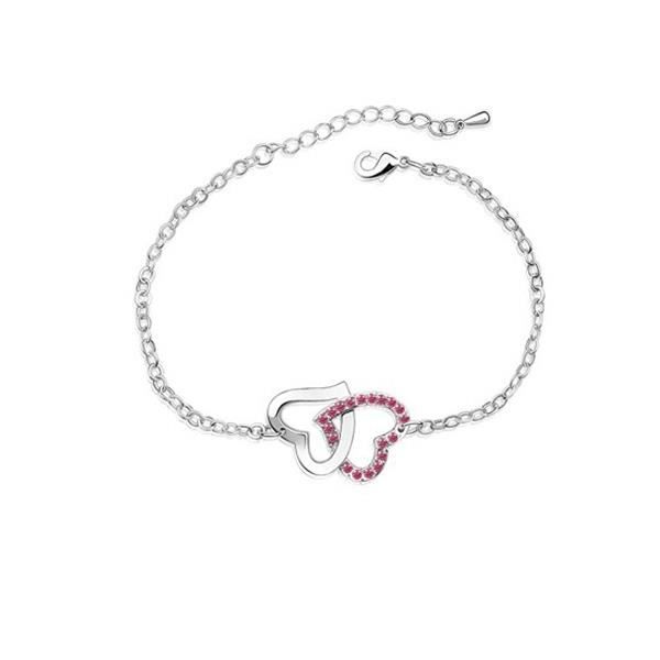 Bracelet Coeurs entrelacés en Cristal de Swarovski Element Rose